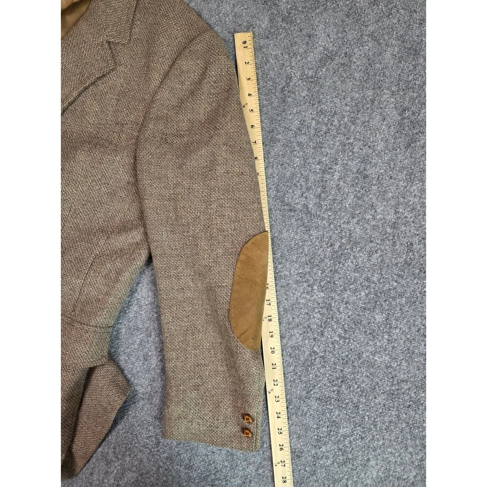 Pendleton Western Wear Wool Tweed Blazer Suede Elbow Patches 46L Vintage 70s
